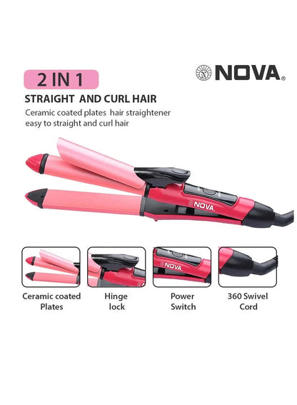 Nova 2‑in‑1 Hair Straightener & Curler
