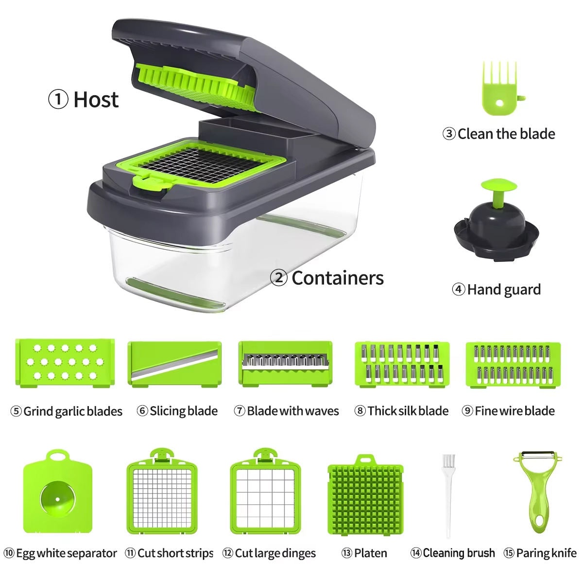 16 In 1 Multifunctional Vegetable Slicer Cutter Shredders Slice With Basket For Fruits Potato And Vegetables