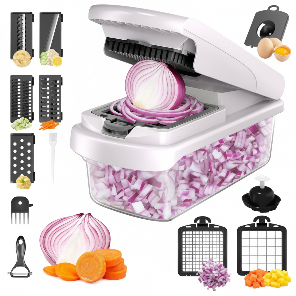 16 In 1 Multifunctional Vegetable Slicer Cutter Shredders Slice With Basket For Fruits Potato And Vegetables