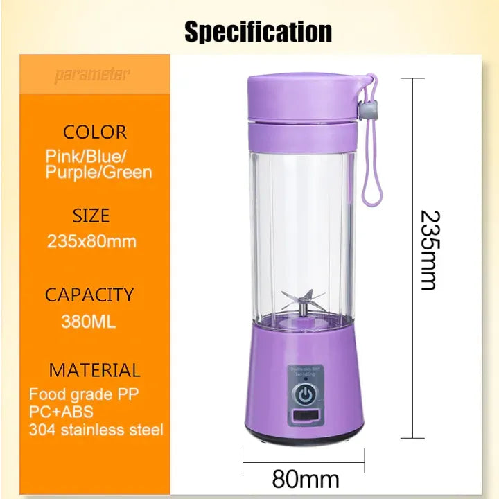 380 ml Portable Juicer & Mixer (Rechargable)